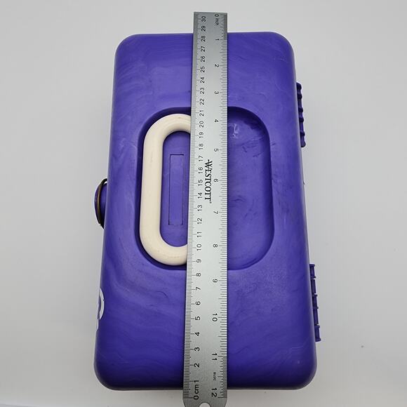 Vintage Caboodles Makeup Case Purple Swirl Mirror Slide Out Trays 3 Tiers 920381 - Picture 16 of 16